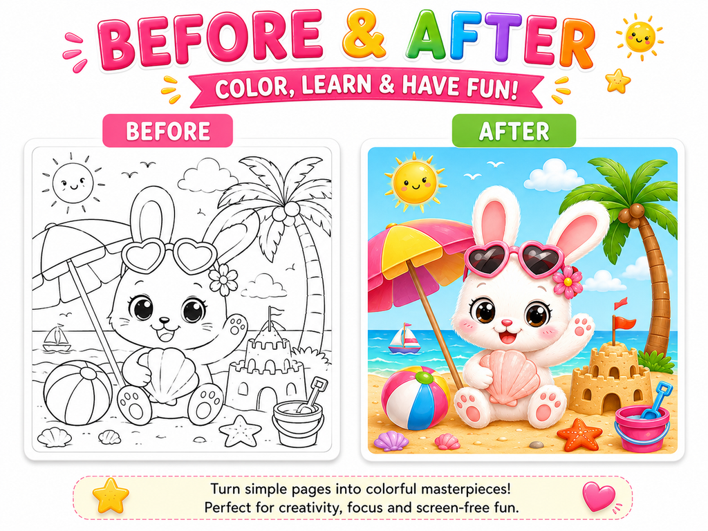 Summer Activity Bundle for Kids | 100 Printable Pages | Mazes, Tracing, Counting, Matching & Coloring Activities | Instant PDF Download | Preschool Learning Pack