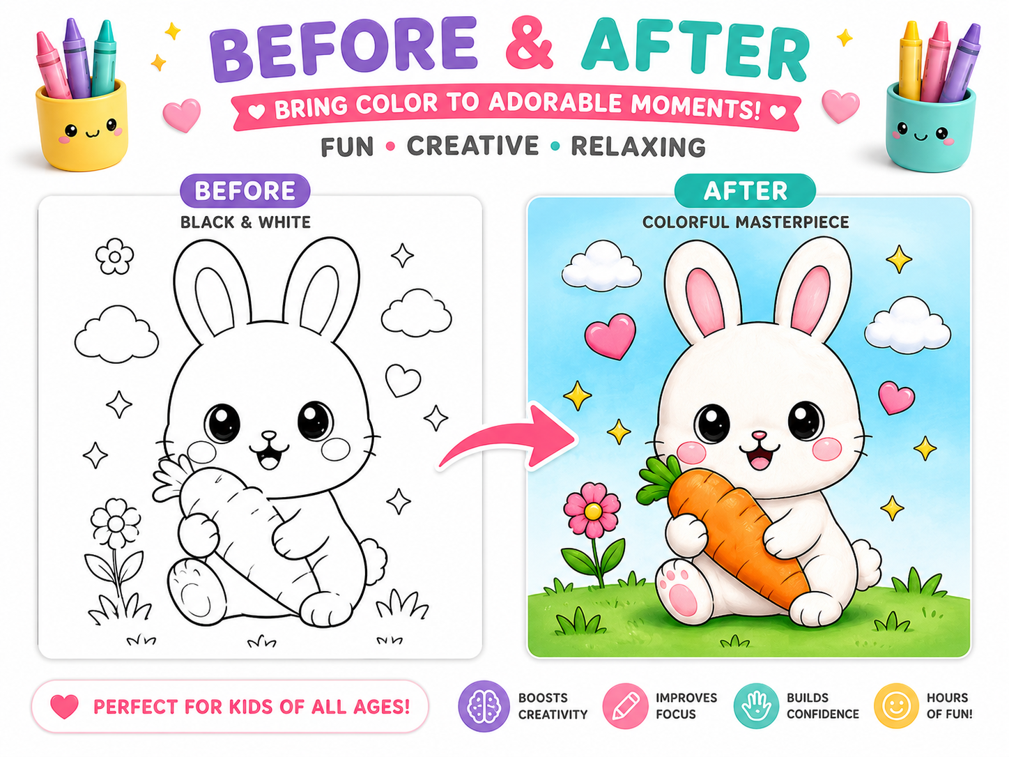Kawaii Coloring Book Bundle for KidsKawaii Coloring Book Bundle for Kids | 100+ Cute Animal & Food Coloring Pages | Printable PDF Activity Book | Instant Download | Preschool Coloring Sheets